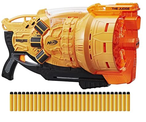 It comes with 24 mega whistler darts, and it has a 24-dart holding rotating drum. . Nerf guns amazon